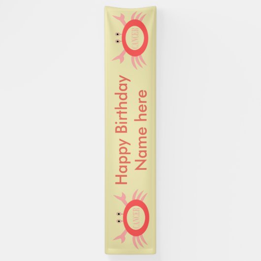 Kanker Star Sign Crab Banner (Verticaal)