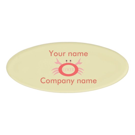 Kanker Star Sign Crab Custom Name Label Naambadge (Voorkant)