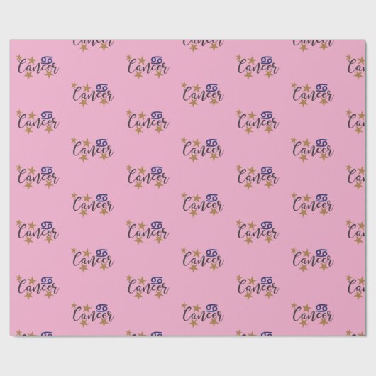 Kanker Sterren Teken Verpakking Papier Roze Achter (Vlak)