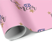 Kanker Sterren Teken Verpakking Papier Roze Achter (Rol Hoek)