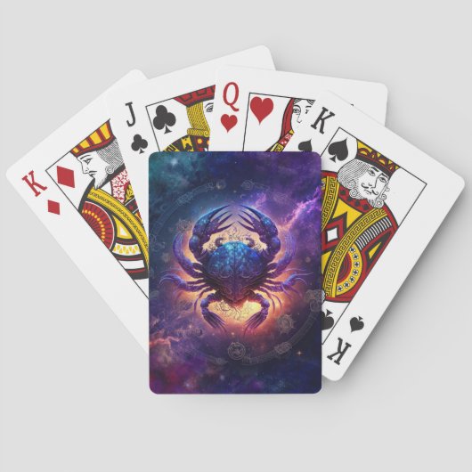 Kanker Sterrenbeeld Aquarelontwerp Pokerkaarten (Achterkant)