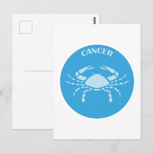 Kanker, sterrenbeeld, horoscoop, astrologie briefkaart (Voorkant / Achterkant)