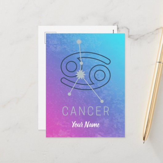Kanker Sterrenbeeld Horoscoop Sterrenbeeld Sterren Feestdagenkaart (Voorkant / Achterkant in situ)
