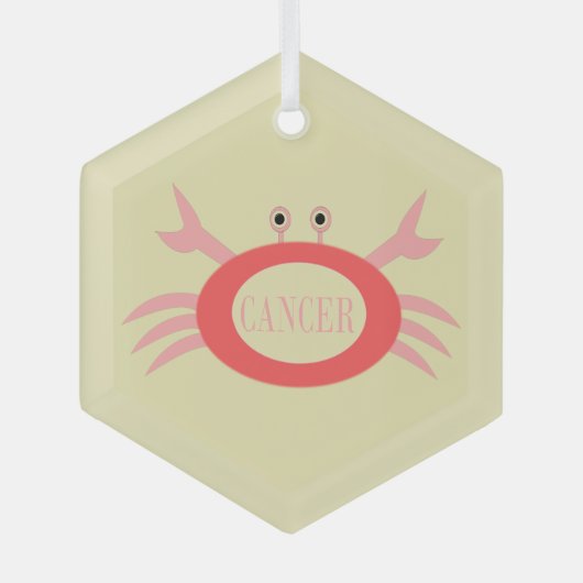 Kanker Sterrenbeeld Krab Glas Ornament (Voorkant)