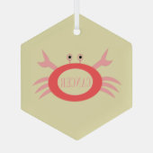 Kanker Sterrenbeeld Krab Glas Ornament (Achterkant)