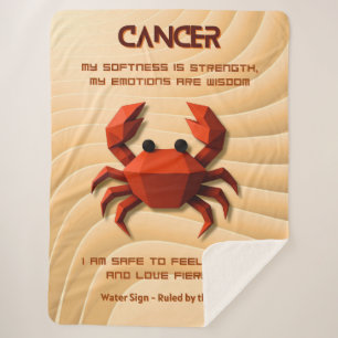 Kanker Sterrenbeeld Modern 3D Astrologie Design Sherpa Deken