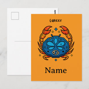 Kanker Sterrenbeeld Pop Art - Retro Hemelse Krab Briefkaart