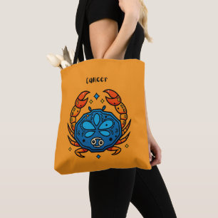 Kanker Sterrenbeeld Pop Art - Retro Hemelse Krab Tote Bag