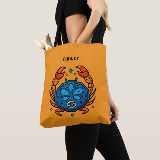 Kanker Sterrenbeeld Pop Art - Retro Hemelse Krab Tote Bag (Dichtbij)