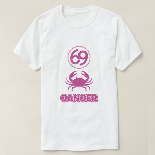 Kanker Sterrenbeeld Roze Sjabloon Y2K T-shirt (Design voorkant)