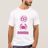 Kanker Sterrenbeeld Roze Sjabloon Y2K T-shirt (Voorkant)