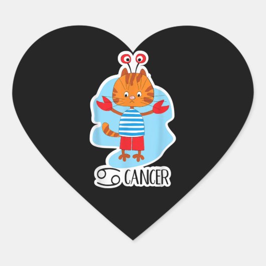 Kanker Sterrenbeeld Schattigee kat Astrologie Horo Hart Sticker (Voorkant)