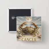 Kanker Sterrenbeeld Verjaardag Astrologie Cadeau Vierkante Button 5,1 Cm (Voorkant /achterkant)