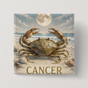 Kanker Sterrenbeeld Verjaardag Astrologie Cadeau Vierkante Button 5,1 Cm