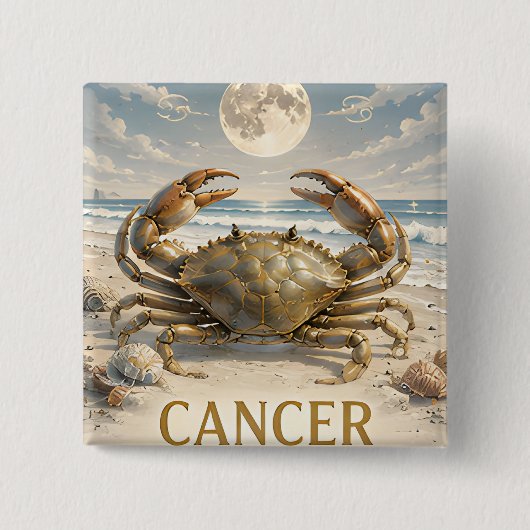 Kanker Sterrenbeeld Verjaardag Astrologie Cadeau Vierkante Button 5,1 Cm (Voorkant)