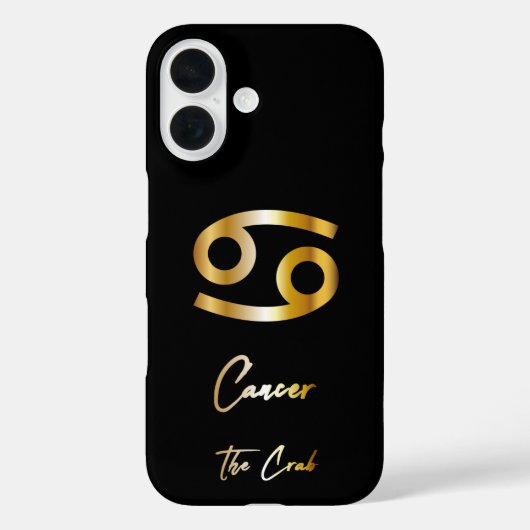 Kanker sterrenbeeld, zwart en goud Case-Mate iPhone case (Achterkant)