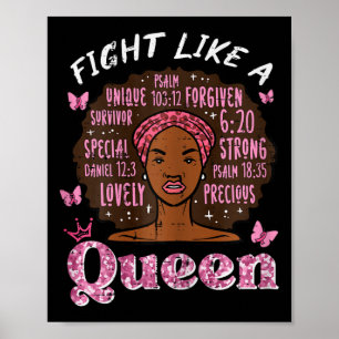 Kanker Strijd Als Koningin Afro Overlevende Bewust Poster