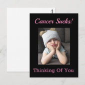 Kanker Suckt! Denk Aan Jou Grappige Chagrijn Briefkaart (Voorkant / Achterkant)