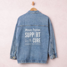 kanker support cure Custom naam Denim Jacket