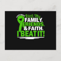Kanker Survivor Faith Friends Family Green en Whi
