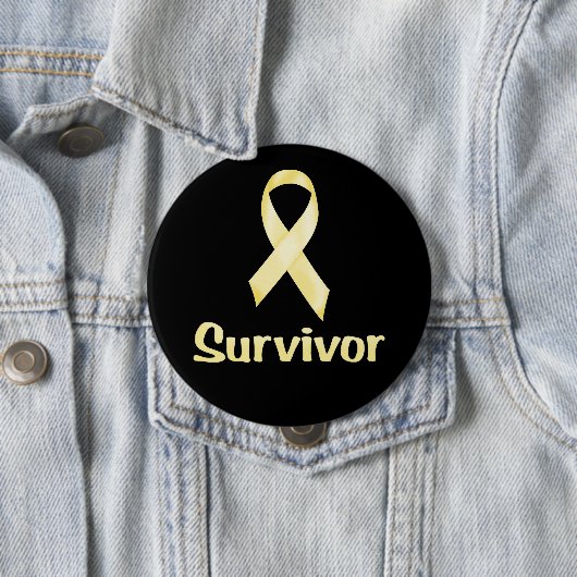 Kanker Survivor Yellow Ronde Button 4,0 Cm (In situ)
