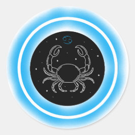 Kanker Symbool – Minimaal Astrologie Embleem Ronde Sticker