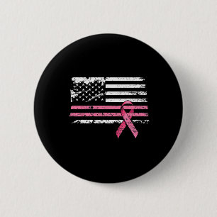 Kanker T-shirt Amerikaanse Vlag Borstkanker Bewust Ronde Button 5,7 Cm