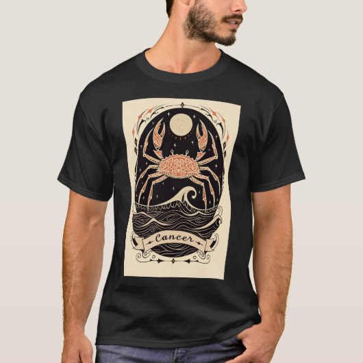 Kanker – T-shirt hemelse dierenriem kunst (Voorkant)