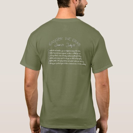 Kanker T-shirt – legergroen (Achterkant)