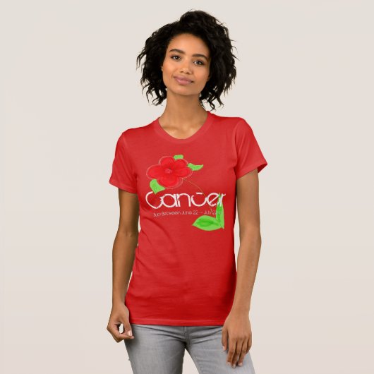 Kanker T-shirt-shirt met roodrooster T-shirt (Voorkant volledig)