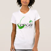 Kanker T-shirt-shirt met witte parelbloem T-shirt (Voorkant)
