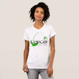 Kanker T-shirt-shirt met witte parelbloem T-shirt