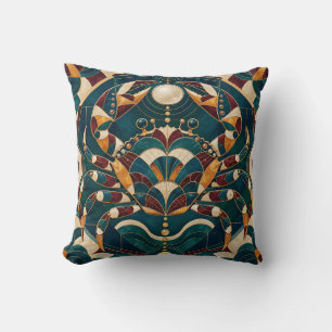 Kanker Teal Bourgondië Geometrische Mozaïek Kussen