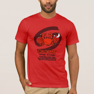Kanker "The Crab" zodiac astro red mannen t-shirt