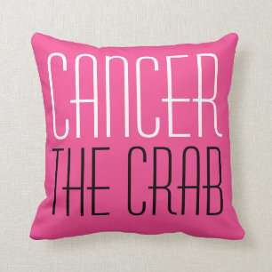 Kanker The Crab Zodiac Typography Hot Pink Kussen