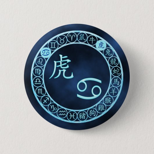Kanker/tijger Ronde Button 5,7 Cm (Voorkant)