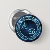 Kanker/tijger Ronde Button 5,7 Cm (Voorkant /achterkant)