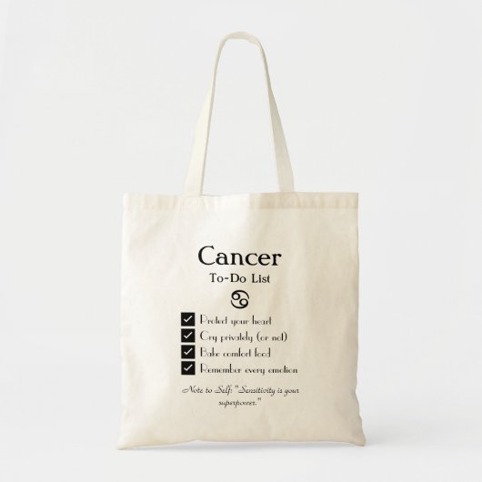 Kanker – to-do lijst tote bag (Voorkant)