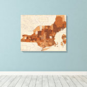 Kanker, tumor NY, NJ, New England Canvas Afdruk (Insitu (Houten vloer))