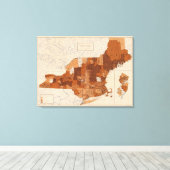 Kanker, tumor NY, NJ, New England Canvas Afdruk (Insitu (Houten vloer))