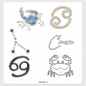 Kanker van de astrologie van de krab verjaardag va sticker (Vel)