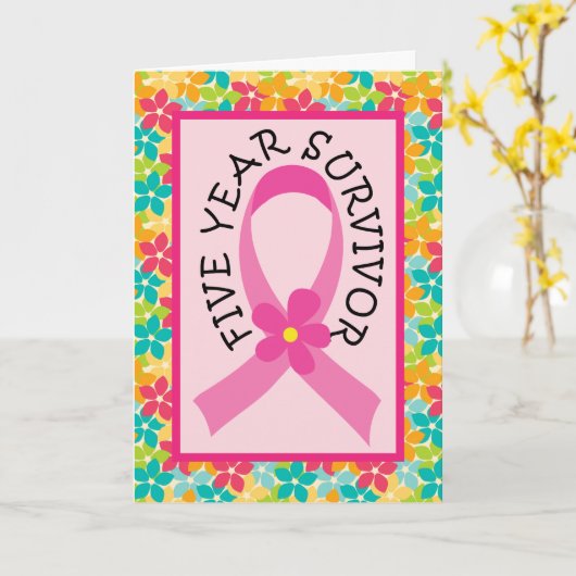 Kanker van de borst het Roze Lint van de Kaart (Gele Bloem)