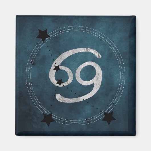 Kanker van de Crab Black Silver zodiac constellati Magneet (Voorkant)