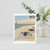 Kanker van de Crab Zodiac Briefkaart (Staand voorkant)