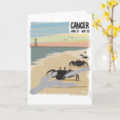Kanker van de Crab Zodiac Kaart (Gele Bloem)