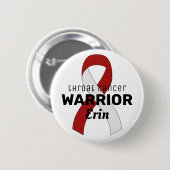 Kanker Van De Keelholte Strijder Lint Witte Knop Ronde Button 5,7 Cm (Voorkant /achterkant)