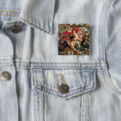 Kanker, van de Tekenen van de Zodiac Vierkante Button 5,1 Cm (In situ)