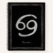 Kanker van de zilvergehamerde zilvervormde astrolo notitieboek (Voorkant)