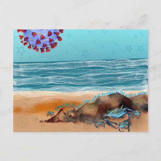 Kanker vecht tegen het virus briefkaart (Voorkant)