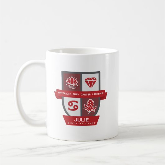 Kanker Verjaardag Crest™ voor 1-22 juli mok (Links)